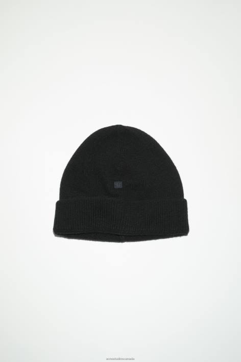 Accessories 8FXBR502 Acne Studios Micro face patch beanie Black