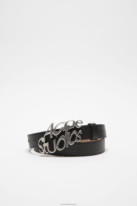 Accessories 8FXBR445 Acne Studios Logo buckle belt Black