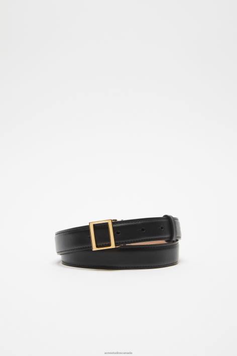 Accessories 8FXBR498 Acne Studios Leather buckle belt Black/Gold