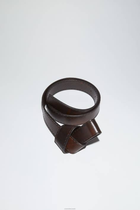 Accessories 8FXBR581 Acne Studios Musubi leather belt Dark Brown