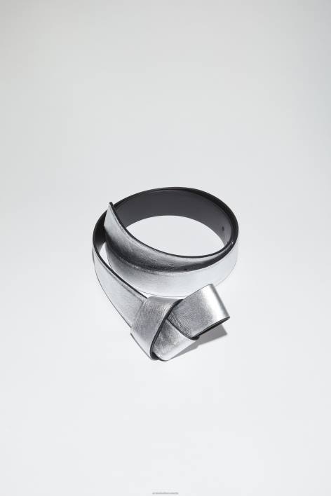 Accessories 8FXBR690 Acne Studios Musubi leather belt Silver