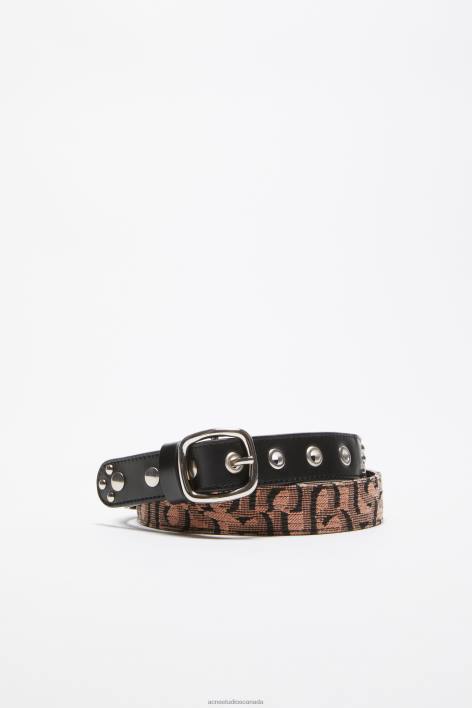 Accessories 8FXBR848 Acne Studios Monogram buckle belt Pink/Black