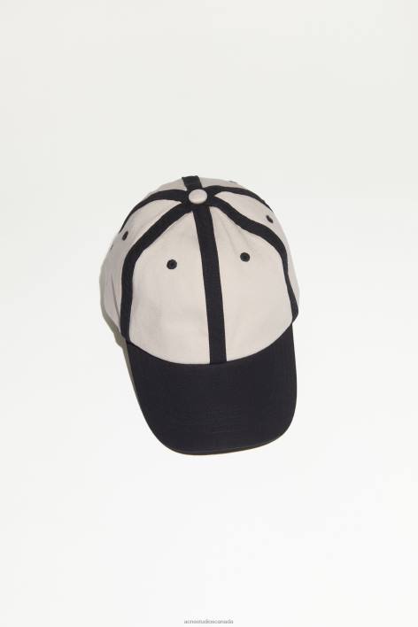 Accessories 8FXBR478 Acne Studios Cotton baseball cap Black/White