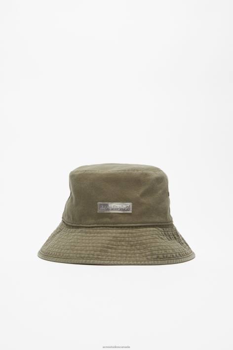 Accessories 8FXBR602 Acne Studios Twill bucket hat Khaki Green