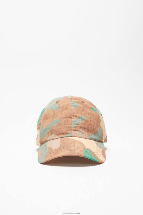 Accessories 8FXBR772 Acne Studios Printed cap Orange/Green