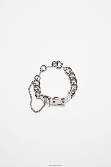 Accessories 8FXBR674 Acne Studios Buckle chain bracelet Silver