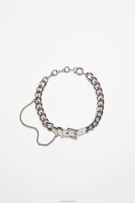 Accessories 8FXBR675 Acne Studios Buckle chain necklace Silver