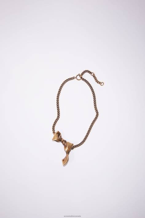 Accessories 8FXBR699 Acne Studios Bow necklace Antique Gold