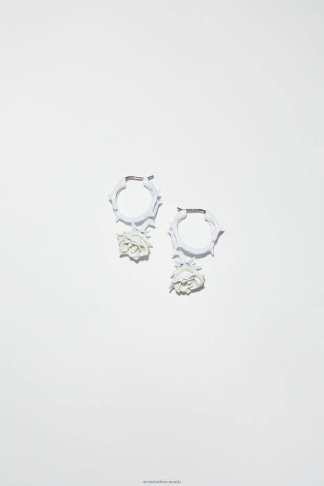 Accessories 8FXBR827 Acne Studios Roses earrings White