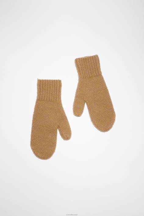 Accessories 8FXBR728 Acne Studios Wool blend mittens Camel Brown