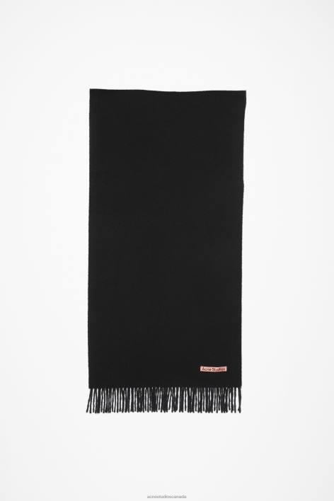 Accessories 8FXBR518 Acne Studios Cashmere fringe scarf - Narrow Black