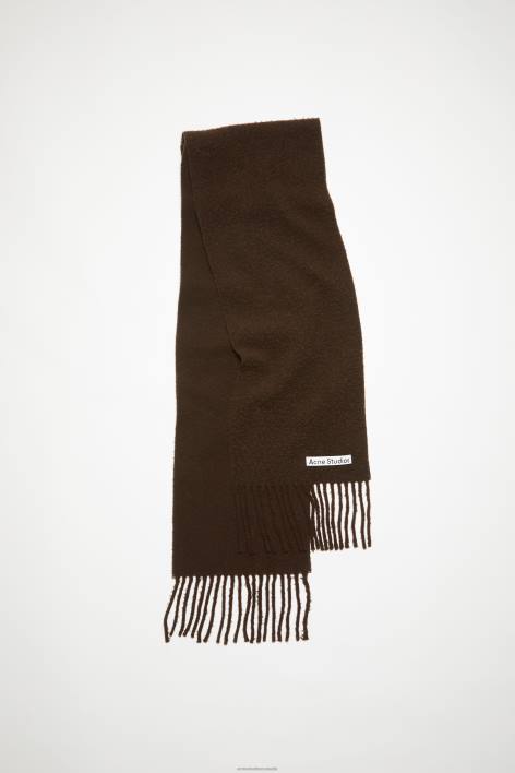 Accessories 8FXBR588 Acne Studios Wool fringe scarf Chocolate Brown