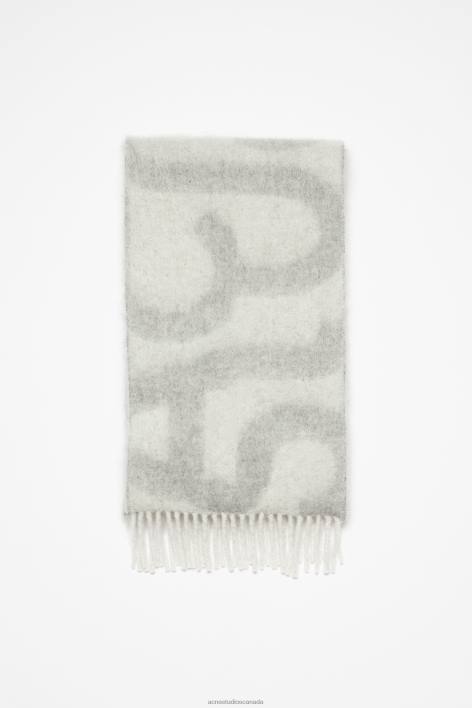 Accessories 8FXBR660 Acne Studios Logo scarf Light Grey