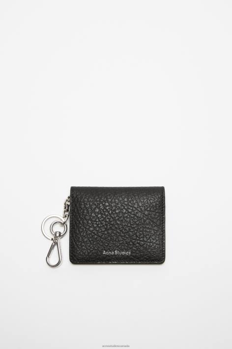 Accessories 8FXBR457 Acne Studios Folded leather wallet Black