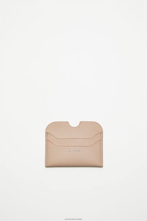 Accessories 8FXBR460 Acne Studios Leather card holder Taupe Beige