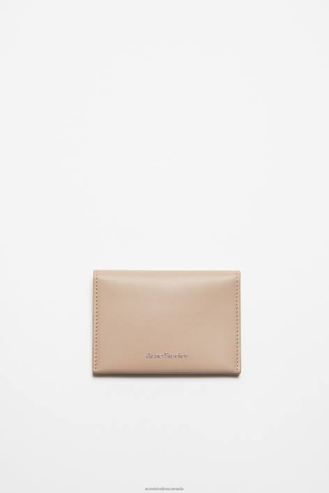 Accessories 8FXBR462 Acne Studios Folded leather wallet Taupe Beige