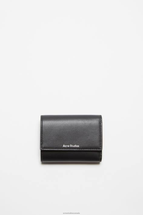 Accessories 8FXBR476 Acne Studios Trifold leather wallet Black