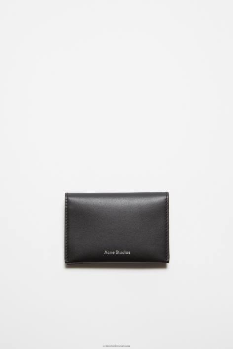 Accessories 8FXBR525 Acne Studios Folded leather wallet Black