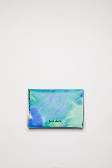 Accessories 8FXBR536 Acne Studios Folded card holder Blue/Green