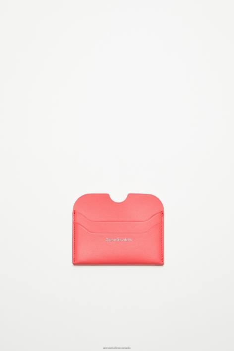 Accessories 8FXBR802 Acne Studios Leather card holder Electric Pink