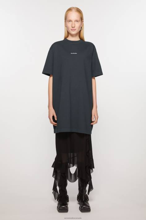 Apparel 8FXBR267 Acne Studios Logo t-shirt dress Black