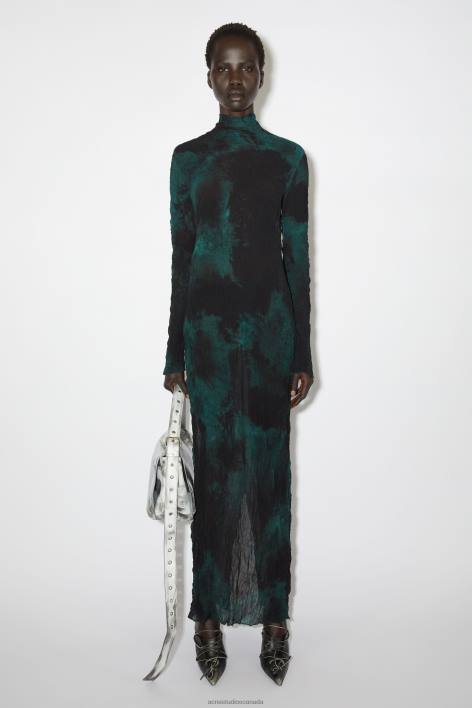 Apparel 8FXBR270 Acne Studios Pleated long dress Runway Show Green