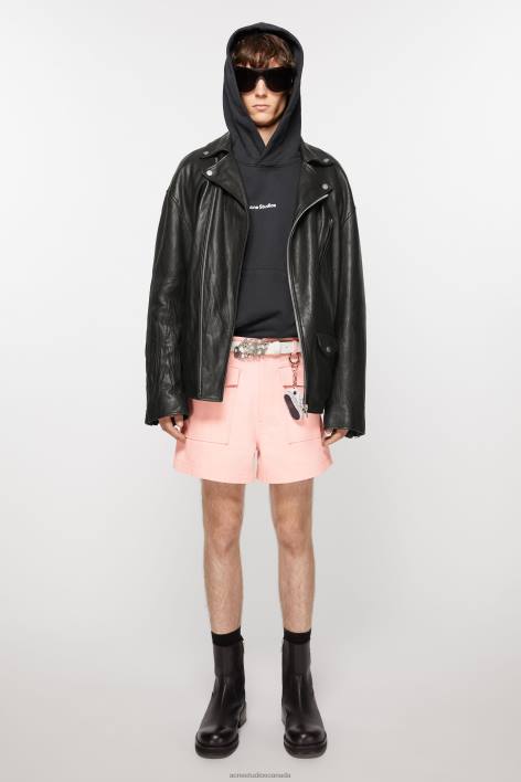 Apparel 8FXBR1070 Acne Studios Twill shorts Pale Pink