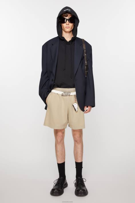 Apparel 8FXBR1102 Acne Studios Cotton shorts Concrete Grey