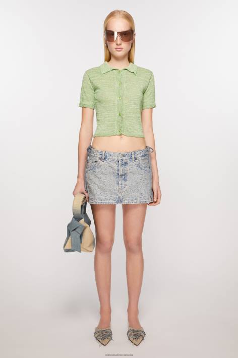 Apparel 8FXBR256 Acne Studios Denim mini skirt Blue/Beige