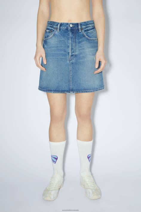 Apparel 8FXBR410 Acne Studios Denim mini skirt Mid Blue