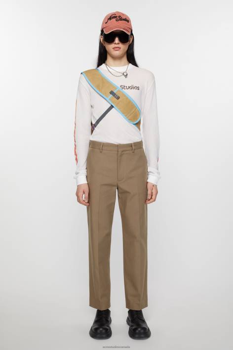 Apparel 8FXBR1036 Acne Studios Twill cotton-blend trousers Hazelnut Brown