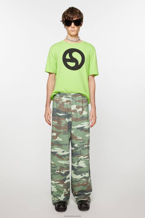 Apparel 8FXBR1044 Acne Studios Print sweatpants Khaki Green