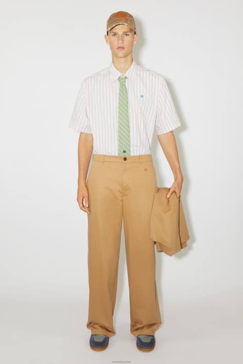 Apparel 8FXBR1050 Acne Studios Twill chino trousers Unisex Camel Brown