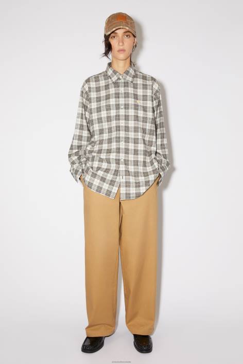 Apparel 8FXBR309 Acne Studios Twill chino trousers Unisex Camel Brown