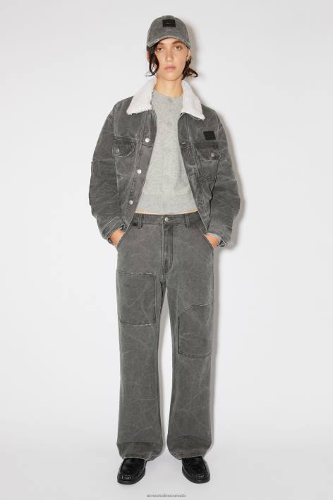 Apparel 8FXBR310 Acne Studios Patch canvas trousers Unisex Carbon Grey