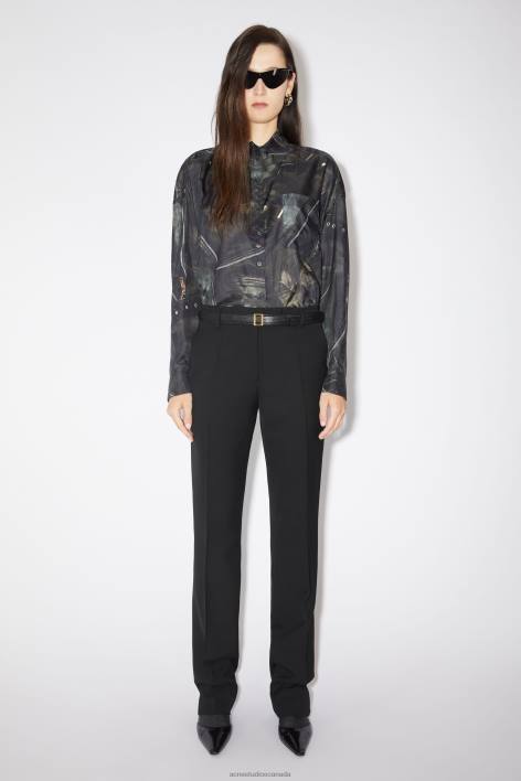 Apparel 8FXBR330 Acne Studios Narrow tailored trousers Black