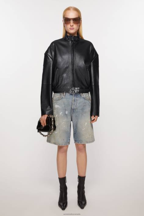 Apparel 8FXBR14 Acne Studios Leather jacket Black