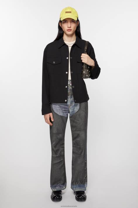 Apparel 8FXBR893 Acne Studios Twill jacket Black