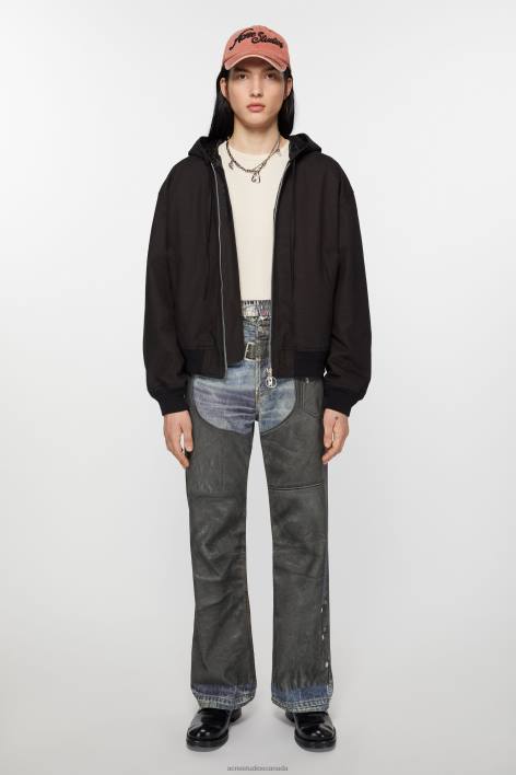 Apparel 8FXBR894 Acne Studios Ripstop padded jacket Black