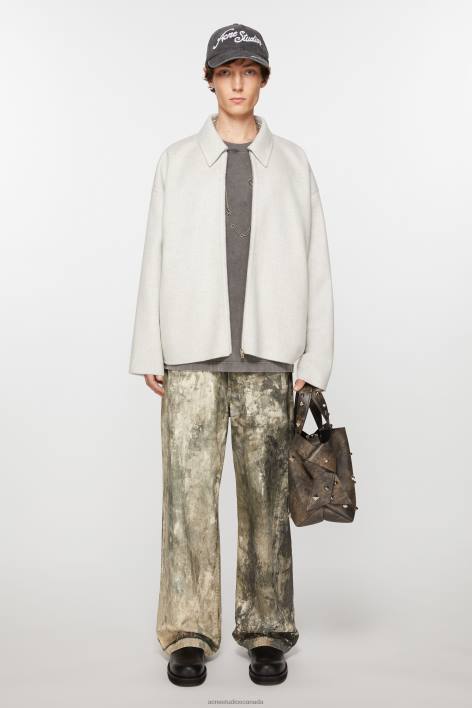 Apparel 8FXBR897 Acne Studios Wool jacket Light Grey Melange