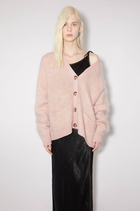 Apparel 8FXBR110 Acne Studios Wool mohair cardigan Faded Pink