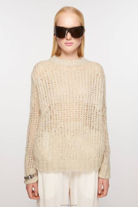 Apparel 8FXBR69 Acne Studios Mohair blend jumper Sand Beige