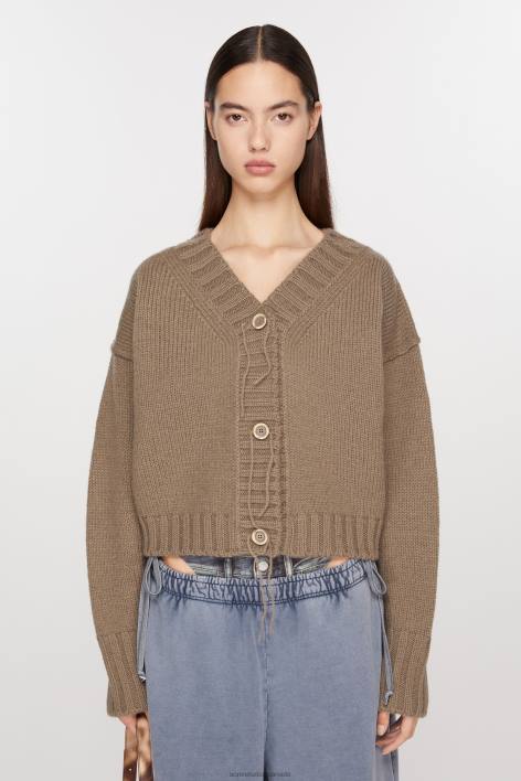 Apparel 8FXBR70 Acne Studios Knit cardigan Mud Brown