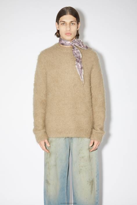 Apparel 8FXBR946 Acne Studios Mohair wool jumper Dark Beige