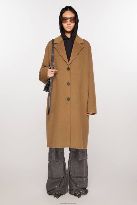 Apparel 8FXBR12 Acne Studios Single-breasted wool coat Camel Beige