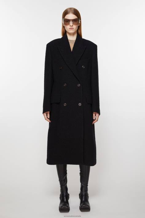 Apparel 8FXBR1 Acne Studios Double-breasted wool coat Black