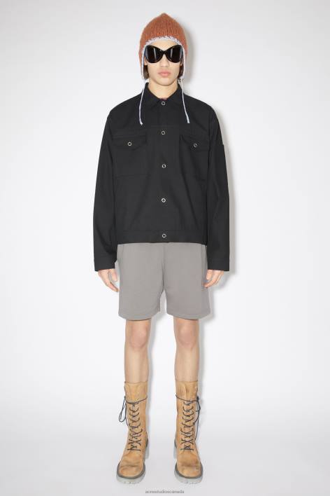 Apparel 8FXBR915 Acne Studios Cotton blend overshirt Black