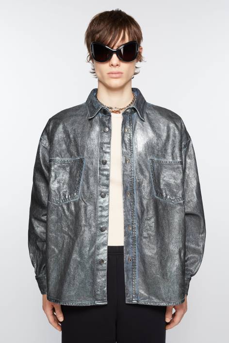 Apparel 8FXBR998 Acne Studios Denim shirt - Relaxed fit Silver/Blue