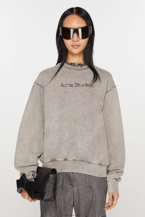 Apparel 8FXBR143 Acne Studios Blurred logo sweater Faded Grey