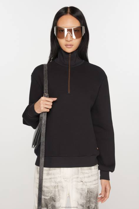 Apparel 8FXBR145 Acne Studios Zippered sweater Black